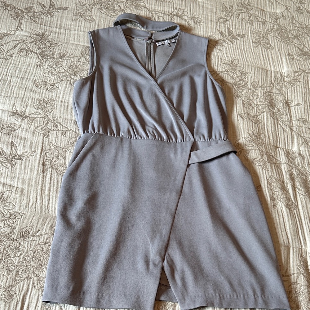Current Air Gray Wrap Mini Dress